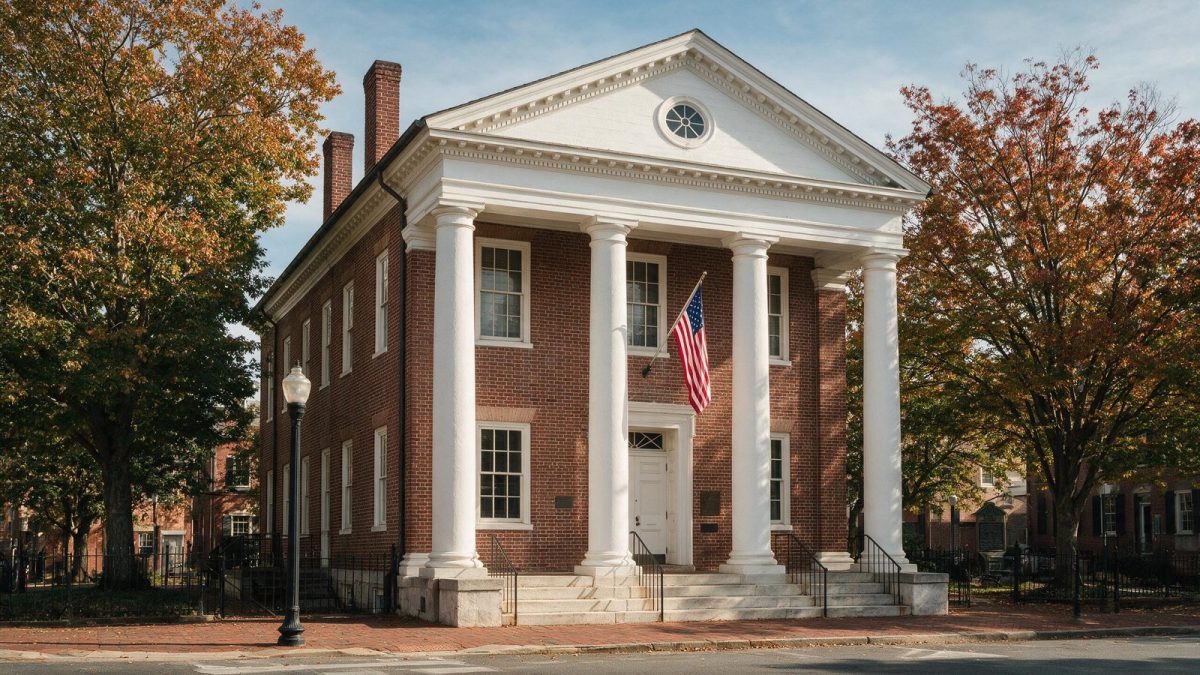 Historic brick courthouse with white columns in Wilmington, Delaware LLC guide