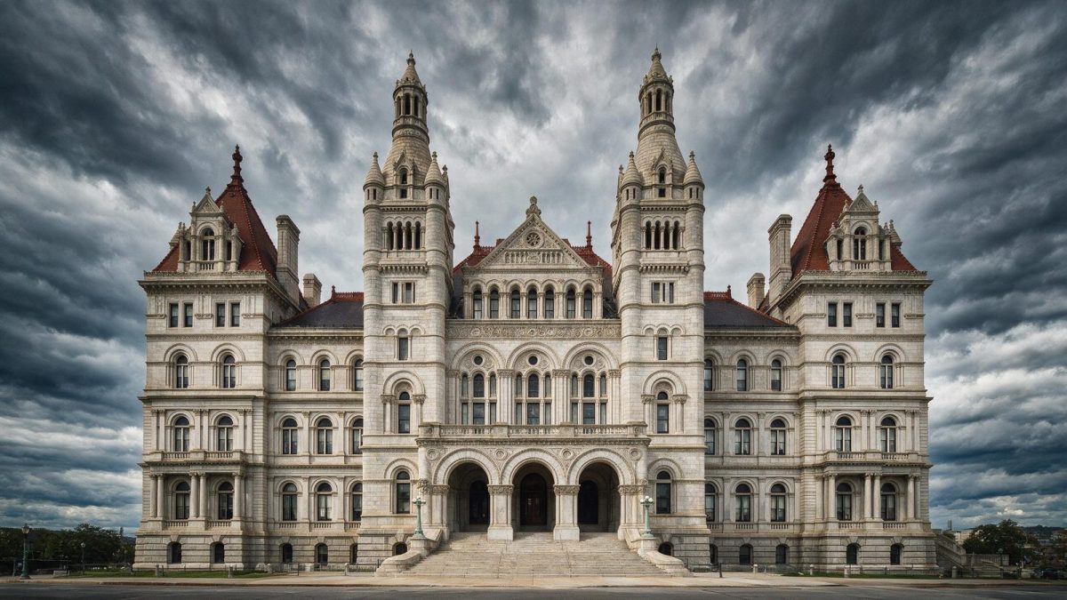 New York State Capitol in Albany, illustrating the New York business entity search
