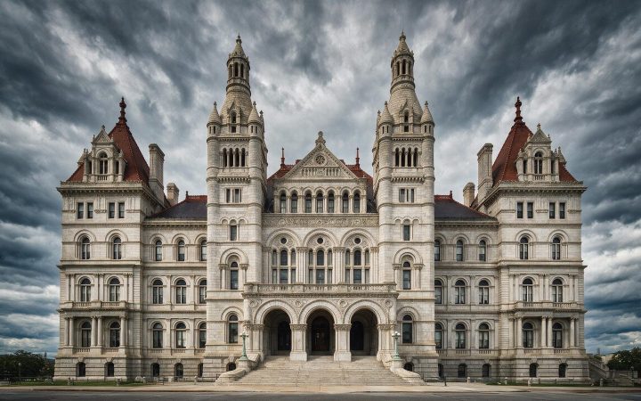 New York State Capitol in Albany, illustrating the New York business entity search