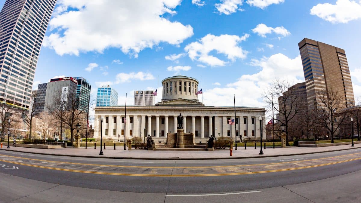 Ohio Statehouse in Columbus, illustrating the Ohio business search