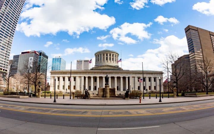 Ohio Statehouse in Columbus, illustrating the Ohio business search